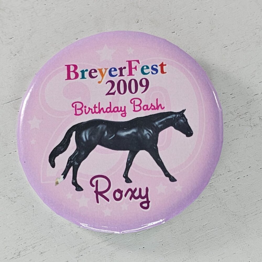 Breyerfest 2009 Birthday Bash Roxy Pink Button Pin
